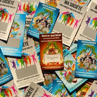 Esta colección está dirigida a todos los profesionales que desean organizar eventos públicos o privados para promocionar su empresa o productos a través de fiestas y eventos. Los boletos rasca y gana permiten dar a conocer empresas o marcas a nuevos clientes, fidelizarlos y ofrecerles un juego atractivo donde se sentirán valorados. Esta colección está dirigida a todos los profesionales que desean organizar eventos públicos o privados para promocionar su empresa o productos a través de fiestas y eventos. Los boletos rasca y gana permiten dar a conocer empresas o marcas a nuevos clientes, fidelizarlos y ofrecerles un juego atractivo donde se sentirán valorados.